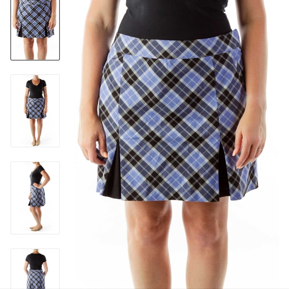 Izod golf skort plaid purple black plus size 12 still available